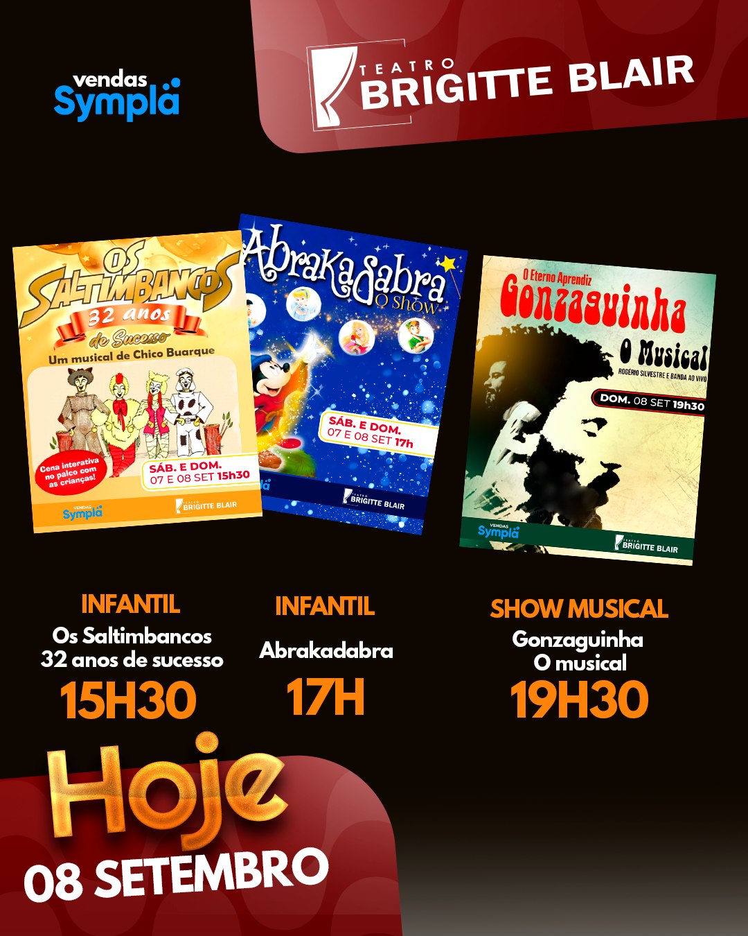 Domingo também é dia de teatro. Para as crianças temos duas produções incríveis, Os Saltimbancos às 15h30 e Abrakadabra às 17h . Já para os adultos, uma noite inesquecível, repleta de emoção, talento e as inesquecíveis canções que marcaram gerações na voz de Rogério Silvestre. Junte-se a nós para uma experiência que vai tocar seu coração e fazer você cantar junto!Adquira já seus ingressos e aproveite!🌐 tbbteatro.com/programacao Rua Miguel Lemos. 51-H, Copacabana/RJ.....#teatrobrigitteblair #brigitteblair #teatrorj #copacabana #riodejaneiro #teatrocopacabana #arterj #culturarj #passeioculturalrj #oquefazernorio #oquefazeremcopacabana #copacabanacultural