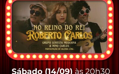 Prepare-se para uma noite mágica! No dia 14 de setembro, às 20h30, o Teatro Brigitte Blair apresenta o show musical "Seresta Moderna e Nino Carlos em NO REINO DO REI" – uma celebração inesquecível da vida e obra de Roberto Carlos. Venha reviver os maiores sucessos do Rei com uma performance incrível! 🌐 tbbteatro.com/programacao Endereço: Rua Miguel Lemos, 51-H, Copacabana/RJ…..#teatrobrigitteblair #brigitteblair #teatrorj #copacabana #riodejaneiro #teatrocopacabana #arterj #culturarj #passeioculturalrj #oquefazernorio #oquefazeremcopacabana #copacabanacultural #teatrobrigiteblair